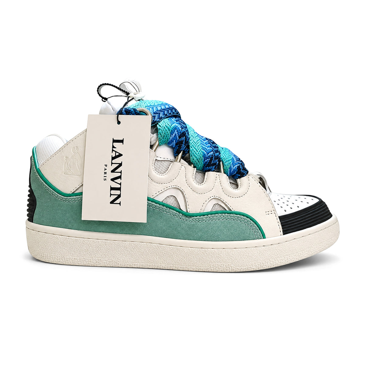 Lanvin Curb Sneaker WhiteGreenBlue