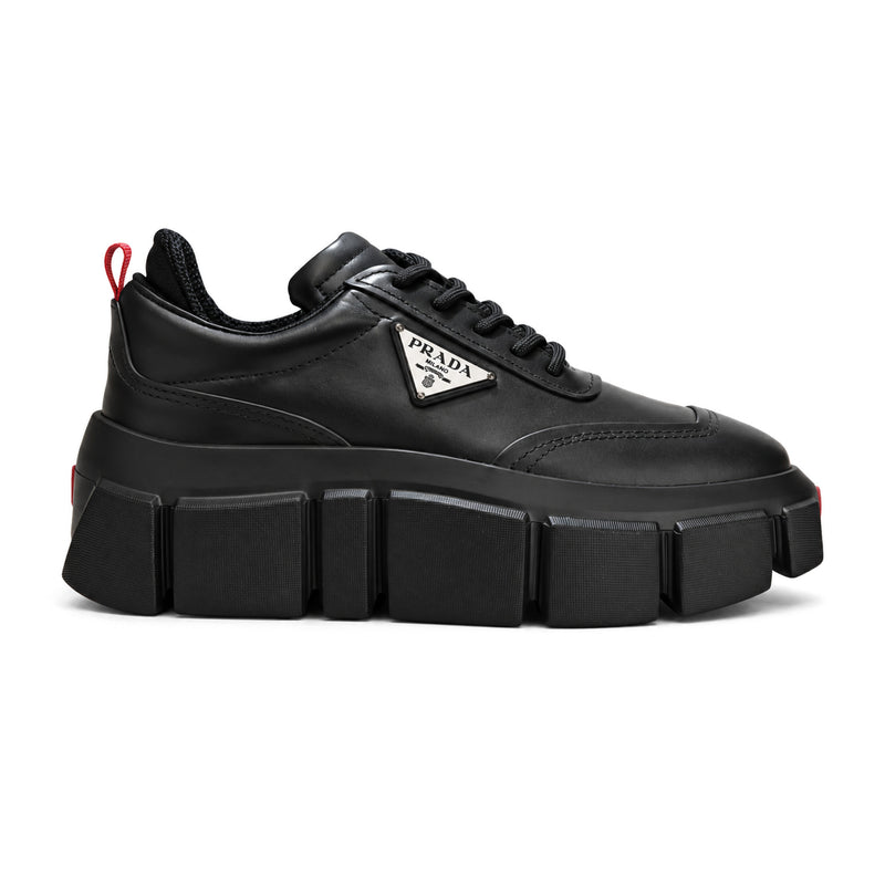 Prada Monolith Brushed Leather Sneaker – Black